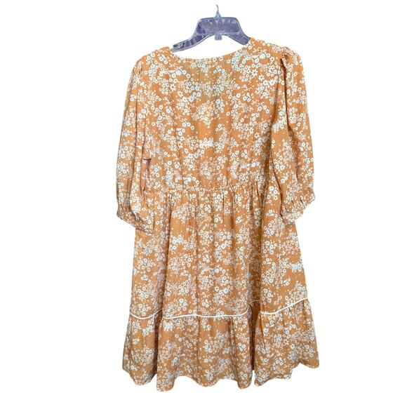 0655 NWT Dokotoo Large Mini Boho Floral Dress 3/4 sleeve Summer / Vaca - Picture 2 of 3